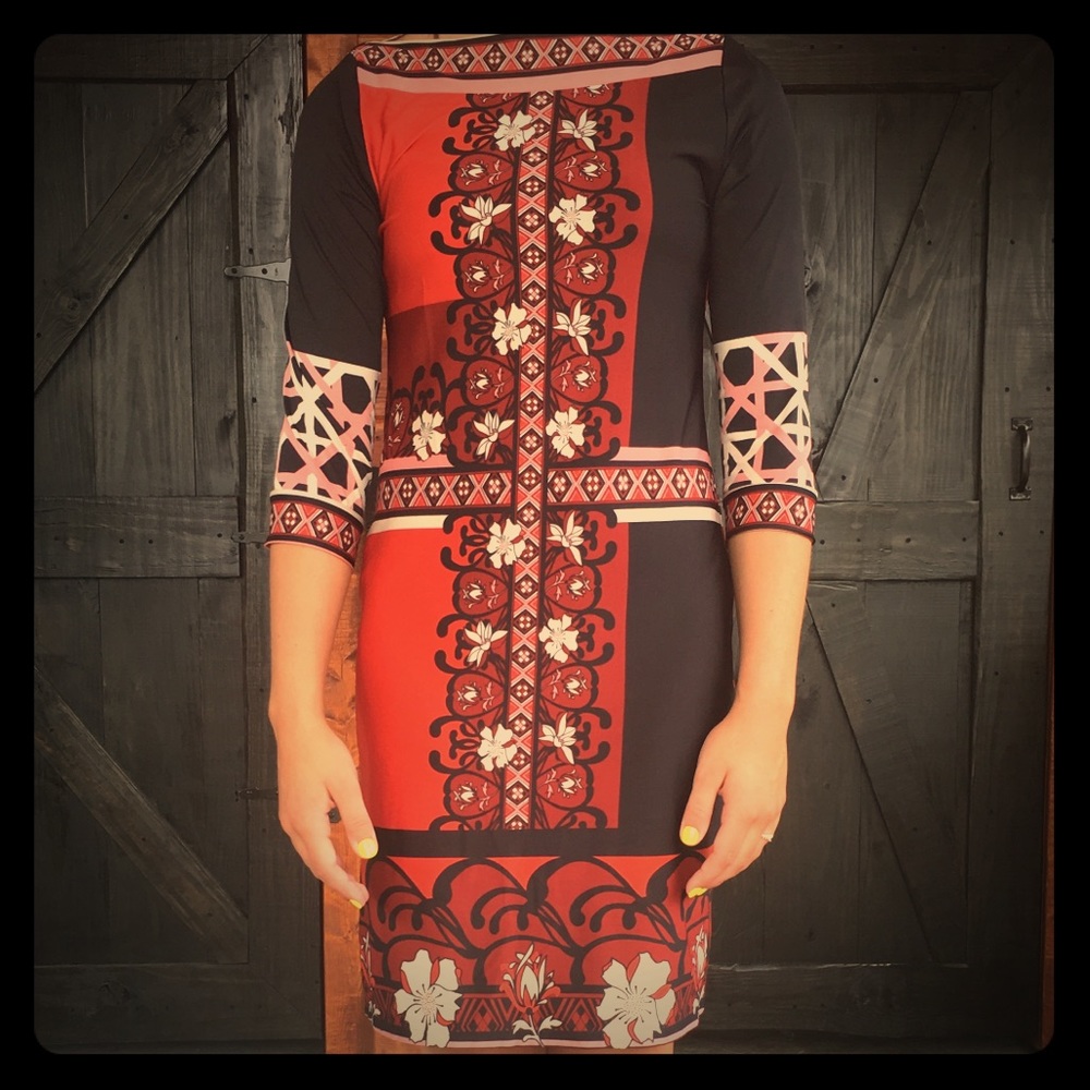 Aa Stuio 3/4 sleeve knee length dress